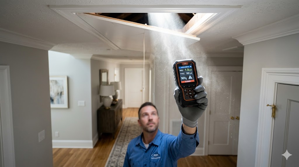 Attic insulation smells like cat urine but no cats