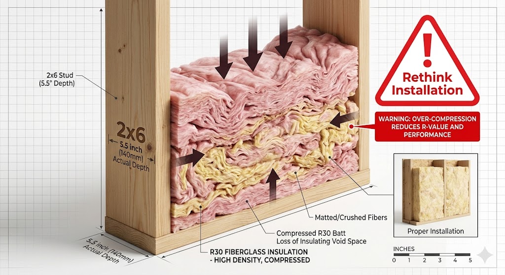 The Compression Trap (R30 in 2x6 Walls)